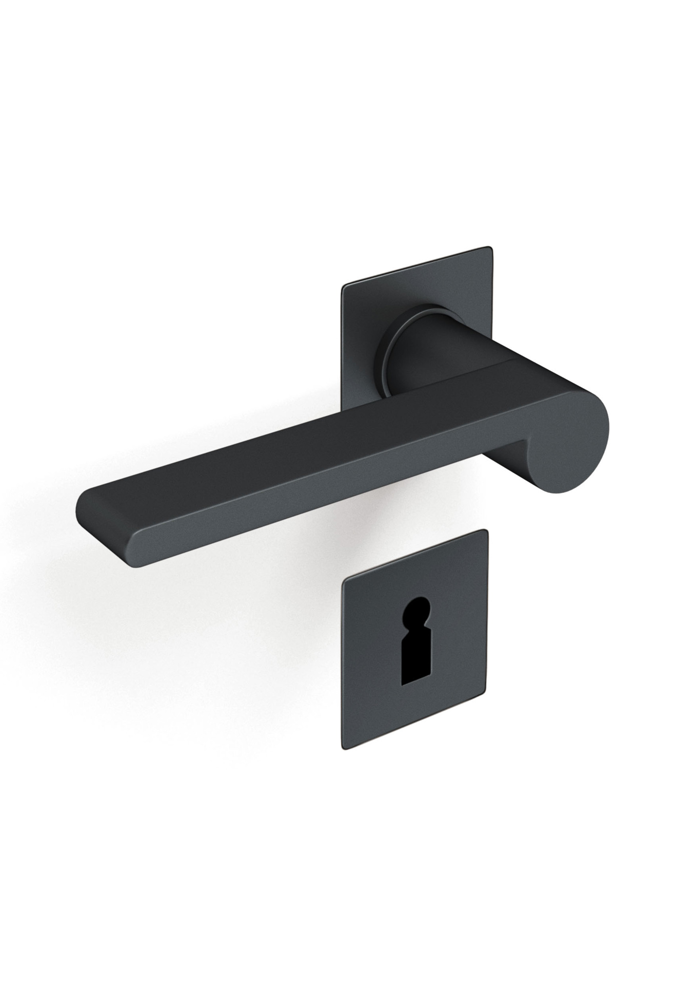 Close-Up Flächenbündiger Drücker matt schwarz